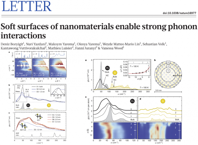  Soft surfaces of nanomaterials enable strong phonon interactions