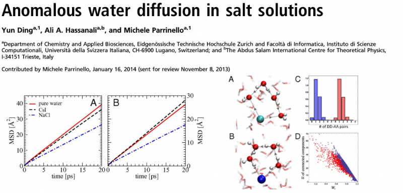  Anomalous water diffusion in salt solutions