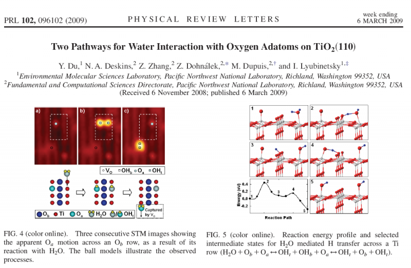  Two Pathways for Water Interaction with Oxygen Adatoms on TiO2